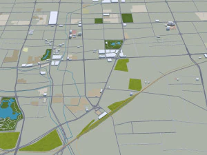 Jining Shandong Stadt China 80 km 3D Modell