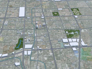 Jining Shandong Stadt China 80 km 3D Modell