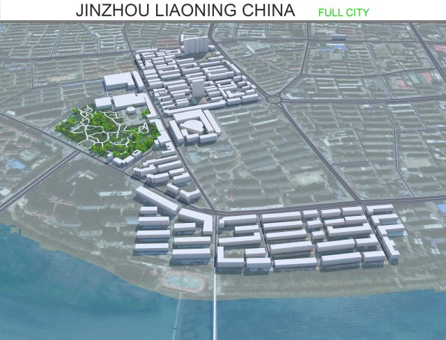 Jinzhou city Liaoning China 25km 3D Model .c4d .max .obj .3ds .fbx .stl .blend 