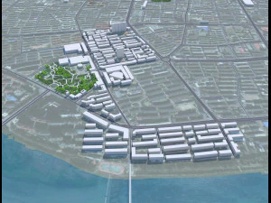 Jinzhou city Liaoning China 25km 3D Model