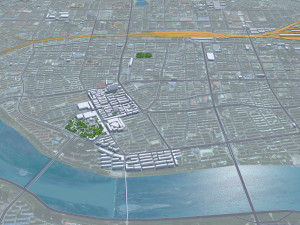 Jinzhou city Liaoning China 25km 3Dモデル