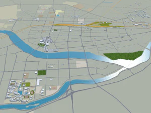 Jinzhou city Liaoning China 25km 3D Model