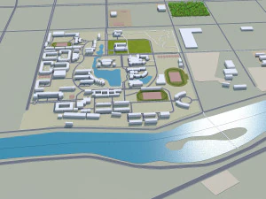 Jinzhou city Liaoning China 25km 3D Model