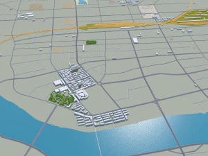Jinzhou city Liaoning China 25km 3D Model