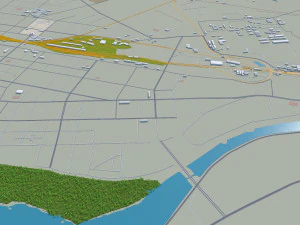 Jinzhou city Liaoning China 25km 3D Model