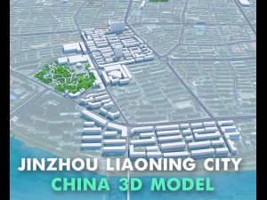 Jinzhou city Liaoning China 25km 3D Model
