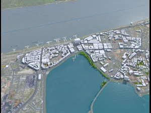 Jiujiang city Jiangxi China 70km 3D Model