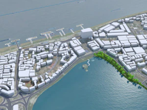 Jiujiang city Jiangxi China 70km 3D Model