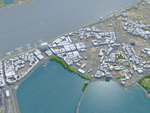 Jiujiang city Jiangxi China 70km 3D Model