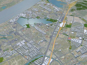 Jiujiang city Jiangxi China 70km 3D Model