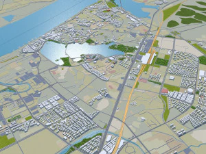 Jiujiang city Jiangxi China 70km 3D Model