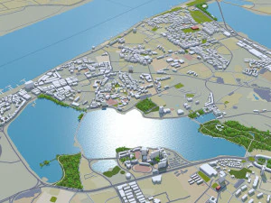 Jiujiang city Jiangxi China 70km 3D Model