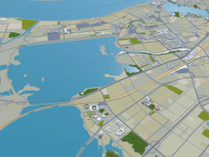 Jiujiang city Jiangxi China 70km 3D Model