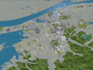 Jiujiang city Jiangxi China 70km 3D Model