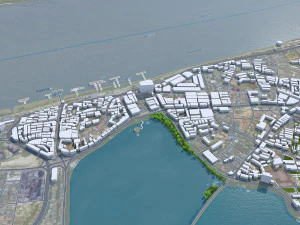 Jiujiang city Jiangxi China 70km 3D Model