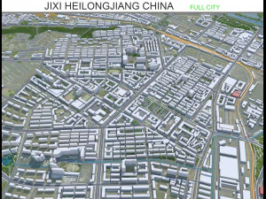 Ciudad de Jixi Heilongjiang China 30 km Modelo 3D