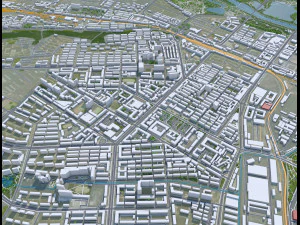 Jixi Heilongjiang city China 30km 3D Model