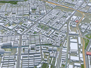 Jixi Heilongjiang city China 30km 3D Model