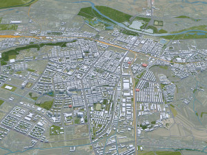 Jixi Heilongjiang city China 30km Modello 3D