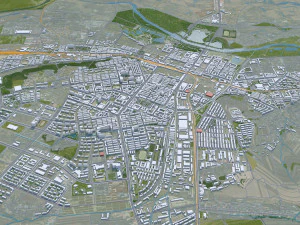 Jixi Heilongjiang city China 30km 3D Model