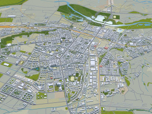 Jixi Heilongjiang city China 30km Modello 3D