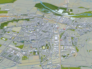Jixi Heilongjiang city China 30km 3D Model