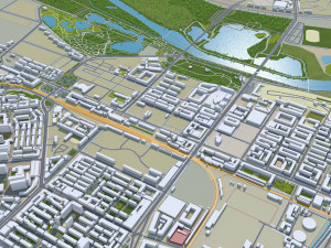 Jixi Heilongjiang city China 30km Modello 3D