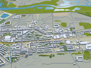 Jixi Heilongjiang city China 30km Modello 3D