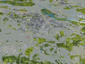 Jixi Heilongjiang city China 30km 3D Model
