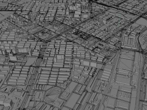 Jixi Heilongjiang city China 30km 3D Model