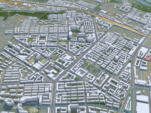 Jixi Heilongjiang city China 30km Modello 3D