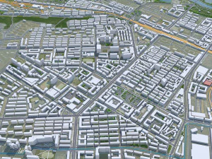 Jixi Heilongjiang city China 30km 3D Model