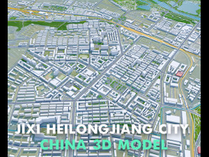 Jixi Heilongjiang city China 30km Modello 3D