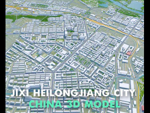Jixi Heilongjiang city China 30km 3D Model