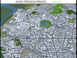 Joao Pessoa şehri Brezilya 30km 3D Model