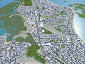 Joao Pessoa city Brazil 30km 3D Model