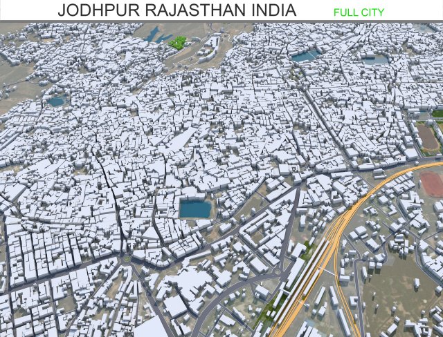 Jodhpur Rajasthan city India 30km 3D Model .c4d .max .obj .3ds .fbx .stl .blend 