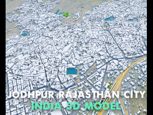 Jodhpur Rajasthan city India 30km 3D Model