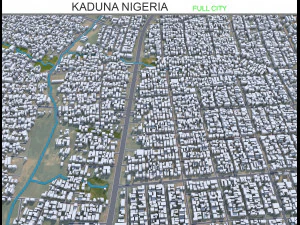Ciudad de Kaduna Nigeria 25 km Modelo 3D