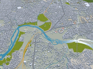 Kaduna city Nigeria 25km 3D Model