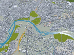 Kaduna city Nigeria 25km 3D Model
