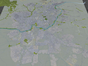 Kaduna city Nigeria 25km 3D Model