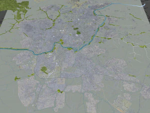 Kaduna city Nigeria 25km 3D Model
