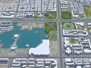 Cidade de Kaifeng Henan China 40 km Modelo 3D
