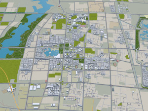 Kaifeng Henan city China 40km Model 3D