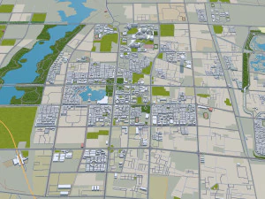 Cidade de Kaifeng Henan China 40 km Modelo 3D