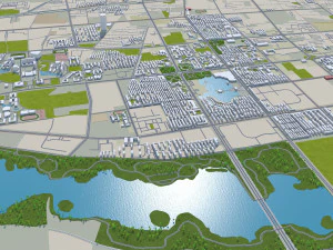 Cidade de Kaifeng Henan China 40 km Modelo 3D