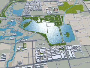Kaifeng Henan city China 40km Model 3D
