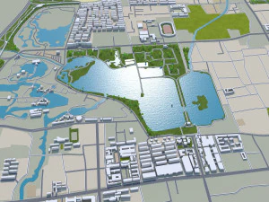 Cidade de Kaifeng Henan China 40 km Modelo 3D