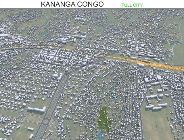 Kananga city Congo 20km Modelo 3D .c4d .max .obj .3ds .fbx .stl .blend 